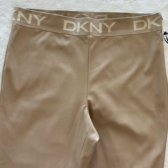 DKNY Faux Leather High Waist Tan Pants--Sz XL - Picture 5 of 16